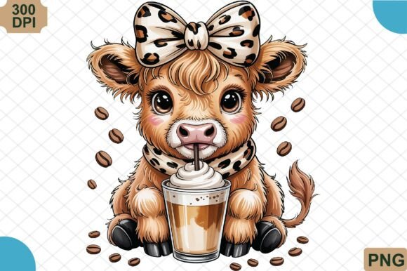 Download Coffee-Loving Highland Cow PNG - Cow png Collection