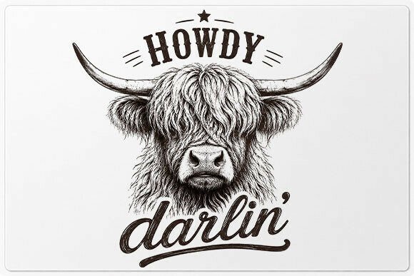 Download Howdy Darlin Highland Cow PNG - Cow png Collection