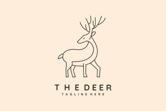 Download The Deer Line Art Logo Vector Symbol - Logo Collection