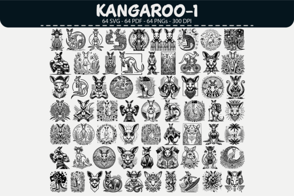 Download Kangaroo Vector Clipart – 64 Designs - Kangaroo Collection