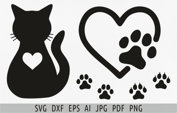 Download Black Cat SVG Cat Silhouette Paw Print - Cat svg Collection