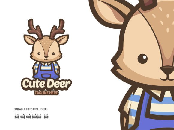 Download Deer Cartoon Illustration Logo - Logo Collection