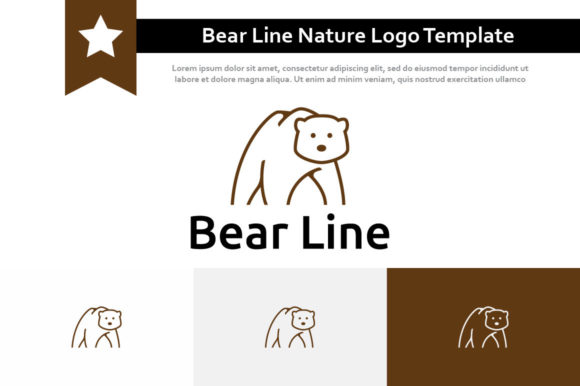 Download Bear Line Art Style Nature Logo Template - Premium Resources
