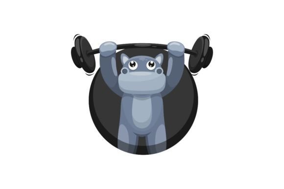 Download Cute Hippo Illustration Logo Design - Logo Collection